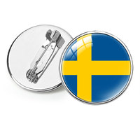 Nouvelle Broche Drapeau Suède, Badge Épingle, Broche Pays du Monde, Cadeau Original, Souvenir pour Voyageurs et Amoureux, Cadeau pour Fans de Clubs de Football, Personnalisé