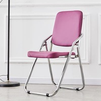 Chaise de formation de bureau à siège pliant en cuir PU avec mousse haute densité