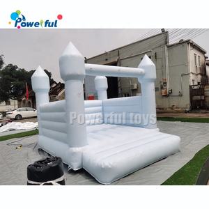 Maison gonflable de mariage gonflable de petite taille bleu bébé château de rebond blanc avec ventilateur - Product Image 3