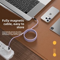 Nouvelle version améliorée, absorption magnétique renforcée, rangement 4-en-1, câble de données tressé, type-C, charge rapide, transfert de données