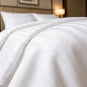 <span class=keywords><strong>Set</strong></span> di Biancheria da Letto a Righe di Lusso per Hotel, 4 Pezzi, 100% Cotone, 300 Fili, Misura King, Traspirante, Ecologico, Durevole - Product Image 6