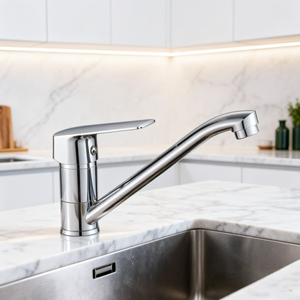Robinet de cuisine à installation sur plan, design moderne, en alliage de zinc, avec noyau en céramique, idéal pour les cuisines d'hôtels et d'appartements - Product Image 6