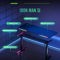 Bureau de jeu ergonomique intelligent électrique réglable confortable en gros, table d'ordinateur RGB pour PC