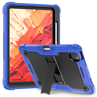 Ağır sağlam Tablet kapakları iPad Pro 11 inç M5 M4 darbeye hibrid yumuşak TPU tampon Kickstand geri kapakları