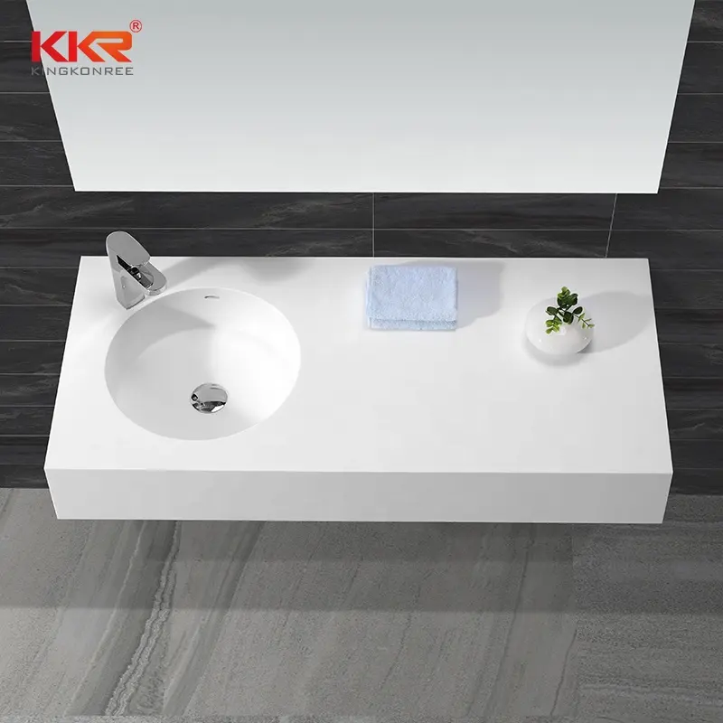 top quality unique bathroom wall hung basin cheap price white black concrete bathroom sink for sale