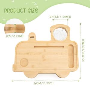 Bandeja de madera para refrigerios para cochecito de bebé, bandeja de comida desmontable de madera maciza con soporte para teléfono y ranura para vasos - Product Image 4
