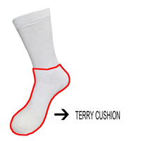 Stock de chaussettes d'équipage sublimées personnalisées Tube de sublimation blanc vierge en polyester Nouvelles chaussettes vierges pour impression par sublimation
