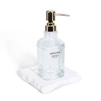 Flacon distributeur de savon liquide de luxe doré, emballage en verre personnalisé pour savon pour les mains haut de gamme, faible MOQ