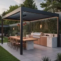 Pergolas modernes imperméables, écologiques, avec toit à lamelles en aluminium, kit de pergola, abri solaire motorisé