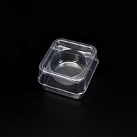 Barquette alimentaire carrée en PET transparent de qualité alimentaire, empilable, pour gâteaux, ingrédients, traiteur, hôtel, cuisine, épices