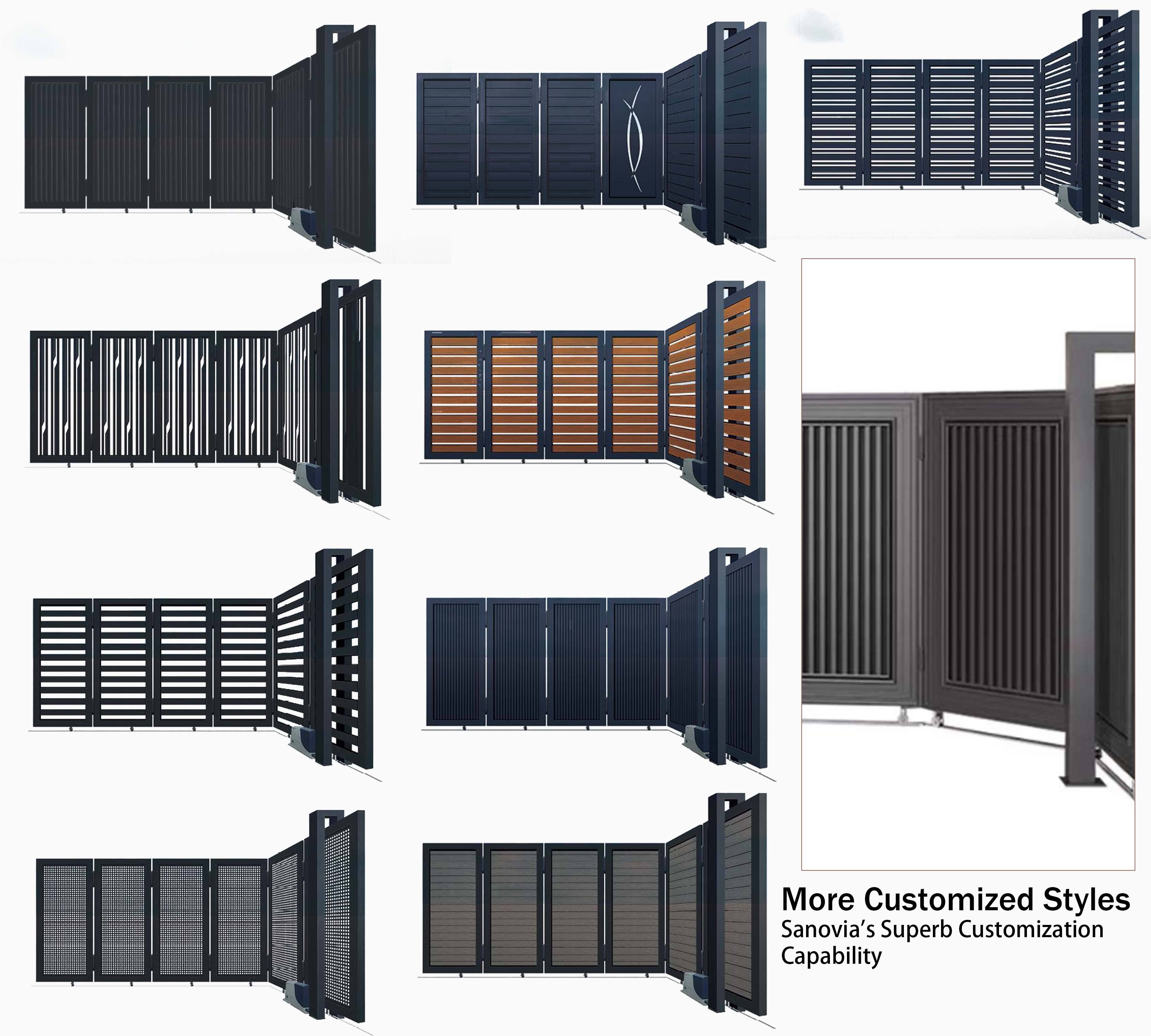 90 °   Portail coulissant d'angle à angle droit