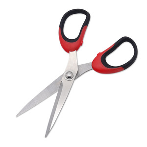 Office <b>Scissors</b> Stainless Steel 7 In Straight Head Black And Red Home Use <b>Kitchen</b> Utility Cutting Tool - Product Image 2
