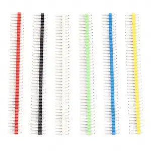 40 Pin Breekbare Pin Header 2.54Mm Enkele Rij Mannelijke Header Connector Pcb Pin Strip Zwart Blauw Groen Geel Rood Wit Optie