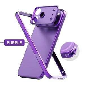 Quality Simple colors metal pure frame hardware <b>lens</b> aluminium alloy shockproof protect bumper back cover for iPhone 17 pro max - Product Image 1