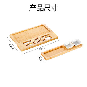 Bamboo <b>Cheese</b> Board With <b>Knife</b> <b>Set</b> 15x10 Inch For Party Serving Natural Wood Color - Product Image 4