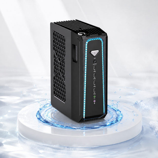 Liquid Cooled Workstation PC R7-9800X3D / R9-9900X / R9-9950X3D RTX 4070 12GB Mini PC With Desktop GPU for Mini Gaming Computer