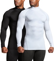 Chemises de Compression thermique à manches longues pour hommes, col roulé, personnalisé, Sports d'hiver, course à pied, cyclisme, couche de Base