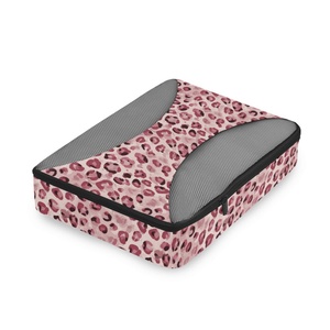 Ensemble de 4 cubes de rangement pour valises, motif léopard rose, légers, double fermeture éclair, impression personnalisée, cubes de compression pour les voyages - Product Image 3