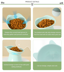 Personalizável rosa plástico gato tigela design anti-chateado arredondado características versáteis para cães animais requer caixa de carregamento embalado - Product Image 3