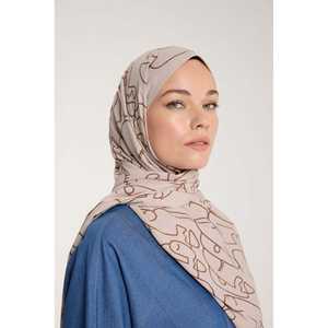 Écharpe en soie Pure Tone carrée, motif pierre marron, impression numérique, multifonctionnelle pour femme - Product Image 1