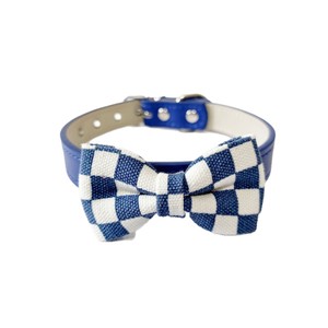 Wangwuwu Checkerboard Dog Collar With <b>Bow</b> Tie Adjustable For Kittens And Puppies - Product Image 5