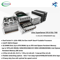 Supermicro SuperServer SYS 610U TNR 1U Rackmount Dual 3rd Gen Intel Xeon Escalable 32 ranuras DIMM 4 Hot Swap 3,5 "Bays 1U Server