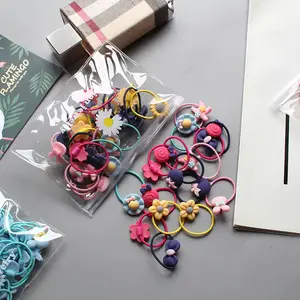 20 adet çocuk elastik saç bandı sevimli Polka Bow tavşan kulaklar kafa kız yüzük Scrunchie çocuklar at kuyruğu tutucu saç aksesuarları