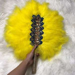 Abanicos de Plumas Suaves de Bambú Pintados a Medida al por Mayor de Fábrica, Estilo Pluma de Avestruz para Bodas - Product Image 6