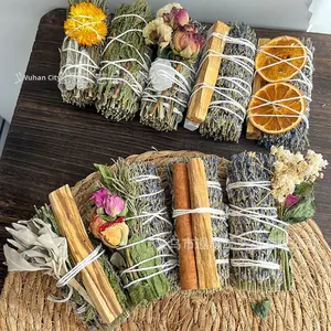 أعواد بخور طبيعية عضوية صديقة للبيئة من اللافندر والمريمية البيضاء والمريمية الزرقاء، حزمة عطرية للتنقية لجميع المواسم، بيع بالجملة - Product Image 4