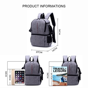 Nueva Mochila <span class=keywords><strong>de</strong></span> Hombro Multifuncional Impermeable <span class=keywords><strong>de</strong></span> Nailon con Funda Acolchada Antigolpes para Cámaras Nikon <span class=keywords><strong>Canon</strong></span> DSLR - Product Image 4