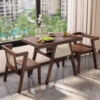 Mobilier d'extérieur Petite table à thé en bois massif pour balcon avec deux chaises pour nouvel ensemble de tables basses pour la maison, le bureau et les loisirs