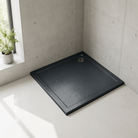 Bac de douche carré moderne en acrylique noir personnalisable - Sortie d'usine