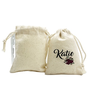 Best Seller Organic Cotton Muslin Drawstring Bag Jewelry Pouch With Logo Small Dust Bags for <b>Handbags</b> Luxury - Product Image 1