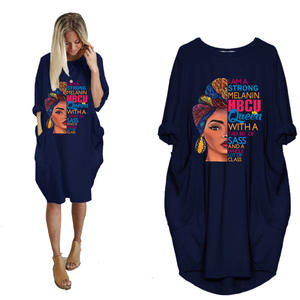 Vestido de camiseta holgado informal de manga larga <span class=keywords><strong>para</strong></span> mujer, vestido de talla grande <span class=keywords><strong>para</strong></span> mujer, vestido estampado personalizado con Poc - Product Image 3