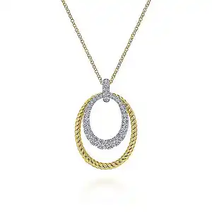 SKA Oval Twisted Rope Pave Diamond Pendant Necklace 14k gold plated custom sterling silver necklace