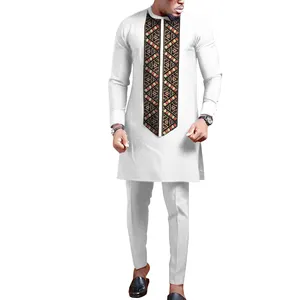 Wholesale New African Clothing Factory Good Order Solid Color Men Clothing Clothes African Men Traditional Outfit Suit