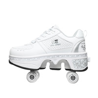 Trottinettes pliables transformables pour enfants, patins à roulettes à double rangée de roues en polyuréthane, directement de l'usine