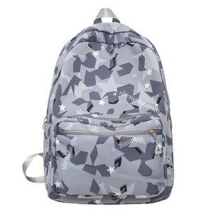 Korean Style <b>Backpack</b> For Girls <b>Large</b> <b>Capacity</b> Camouflage Pattern School Education 18 In Gray Blue Purple - Product Image 5