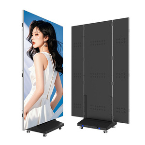หน้าจอโปสเตอร์ LED GOB แบบพับสามตอนสองด้าน พกพาสะดวก เสียบปลั๊กใช้งานได้ทันที สำหรับโฆษณาดิจิทัลในร่ม ความสว่าง 1000cd ความละเอียด 1080P - Product Image 1
