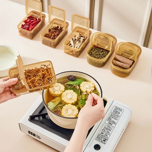 Modern Design Kitchen Storage Box Double Tiers Transparent PP Plastic Food <b>Container</b> Open Style Cover Spices Sealed Cans Lunch - Product Image 6