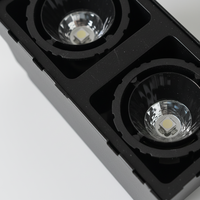 Spot encastré LED YaoTe moderne et minimaliste en aluminium noir, double tête, 6000K, carré, pour plafond, maison et bureau