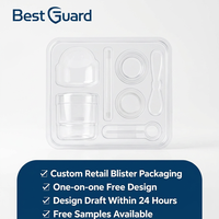 Envase de plástico tipo clamshell personalizado para vaso de agua para bebés, biberón, embalaje de calidad alimentaria