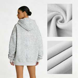 Maßgefertigte Hoodies Hersteller Fleece Diamant-Leoparden-Druck Nieten-Besetzt Kunstfell Reißverschluss Strass-Hoodies für Männer - Product Image 2