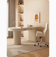 Table de bureau de style italien haut de gamme avec plateau en marbre moderne et luxueux pour salons de beauté et salles de consultation