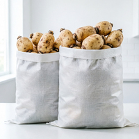Sacs tissés robustes à ouverture supérieure pour le stockage de légumes frais, emballage de brocoli et de carottes, sacs réutilisables et respirants