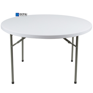 Outdoor Furniture Round HDPE Plastic Foldable Dining Tables For Party Events