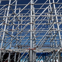 Échafaudage à anneaux en acier Cadre d'échafaudage modulaire Tube Deck Board Passerelle Garde-corps Échelle Plate-forme Réglable Heavy Duty
