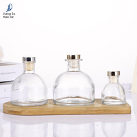 Diffuseur d'arômes en demi-cercle, diffuseur à mèche sans flamme, flacon transparent pour huiles essentielles, flacon en verre vide