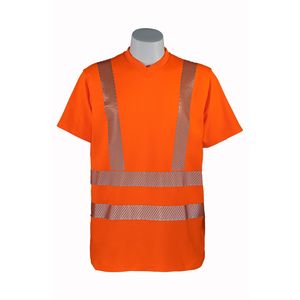 High Visibility <b>Orange</b> Reflective Safety <b>Polo</b> Shirt Short Sleeve Hi Vis Work <b>Polo</b> for Construction Traffic - Product Image 1