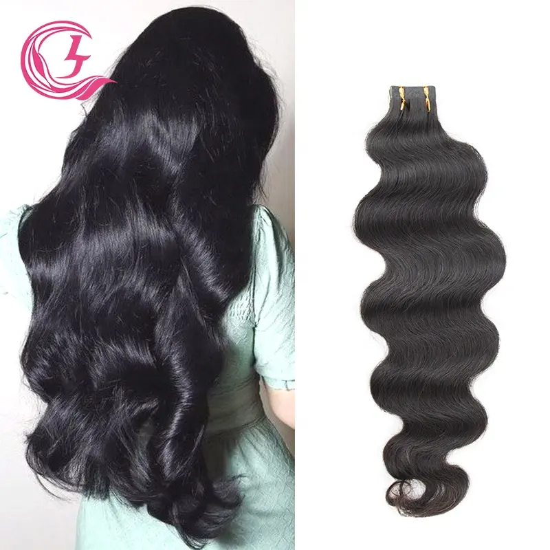Clj Cheapest Tissage Cambodien Wet And Wavy African Pu Tape Hair Extensions For Sale
